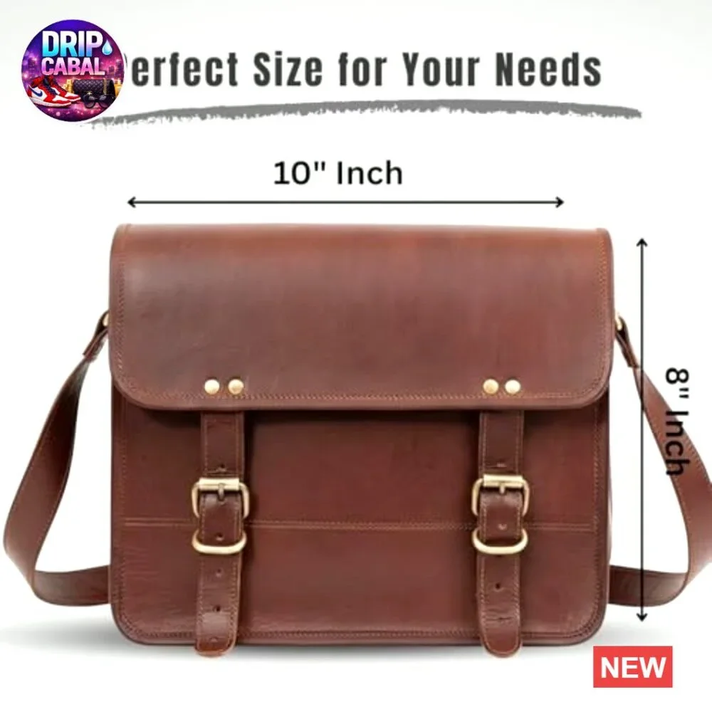Genuine Leather Messenger Bag Vintage Satchel Crossbody Unisex